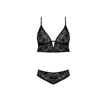 Carregar imagem no visualizador da galeria, Conjunto top e cueca em preto - Underwired bralette e panty set - Sexy Time