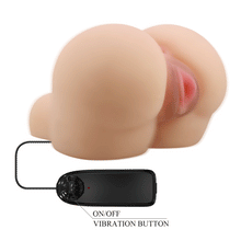 Carregar imagem no visualizador da galeria, Masturbador com vibração - Vagina e Ânus - Kylie - Bege - Crazy Bull