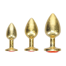 Carregar imagem no visualizador da galeria, Conjunto 3 plugs anais em metal dourados com brilhantes - Milan - OUCH!