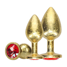 Carregar imagem no visualizador da galeria, Conjunto 3 plugs anais em metal dourados com brilhantes - Milan - OUCH!