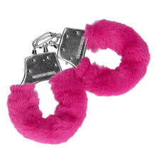 Carregar imagem no visualizador da galeria, Algemas metálicas para pulsos - com pêlo rosa - Furry metal hand cuffs - Ouch!