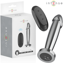 Carregar imagem no visualizador da galeria, Plug anal metálico com vibração e comando - 11.8cm - M - Intense