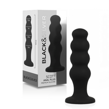 Carregar imagem no visualizador da galeria, Plug anal preto com 4 bolas - Scott - Black&Silver
