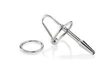 Carregar imagem no visualizador da galeria, Plug uretral metálico com 8.5cm e anel para a glande - Little John - ZENN