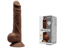Carregar imagem no visualizador da galeria, Dildo realístico termo-reativo - 24cm - Castanho - SILEXD