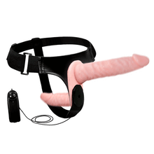 Carregar imagem no visualizador da galeria, Strap-on duplo com vibração - 18 cm - Ultra passionate harness - Baile