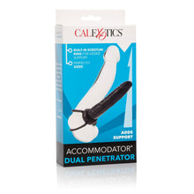 Carregar imagem no visualizador da galeria, Strap-on masculino para dupla penetração - 13.3 cm - Preto - Dual penetrator - Calexotics