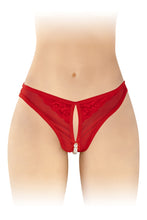 Carregar imagem no visualizador da galeria, Tanga com pérolas estimulantes - Vermelho - Sophie - Fashion Secret