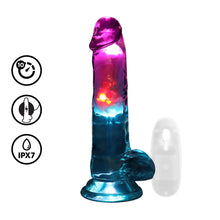 Carregar imagem no visualizador da galeria, Vibrador realístico com luzes LED - 19.5 cm - Real Rock