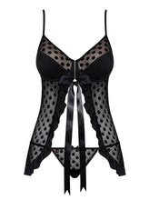 Carregar imagem no visualizador da galeria, Camisa de noite e tanga - Dotina - Preto - Obsessive