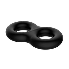Carregar imagem no visualizador da galeria, Anel duplo para pénis e testículos - Preto - Super soft silicone