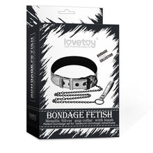 Carregar imagem no visualizador da galeria, Coleira e Trela - Metallic Silver - Bondage Fetish - Love Toy