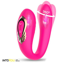 Carregar imagem no visualizador da galeria, Vibrador duplo - para casal - com movimento de rotação 360º e APP - Recarregável - Couty - IntoYou