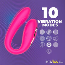 Carregar imagem no visualizador da galeria, Vibrador duplo - para casal - com movimento de rotação 360º e APP - Recarregável - Couty - IntoYou