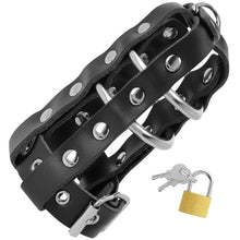 Carregar imagem no visualizador da galeria, Jaula de castidade com cadeado - Preto - Darkness Bondage
