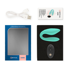 Carregar imagem no visualizador da galeria, Vibrador duplo - para casal - com estimulador vaginal e clitóris e comando - Kama - Rithual