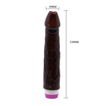 Carregar imagem no visualizador da galeria, Vibrador realístico - 23cm - Castanho - Baile