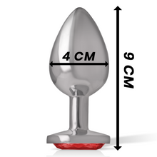 Carregar imagem no visualizador da galeria, Plug anal metálico com brilhante vermelho - L - Alive