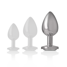 Carregar imagem no visualizador da galeria, Plug anal metálico com brilhante branco - L - Alive