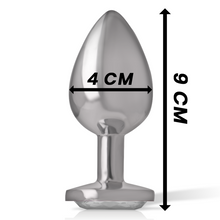 Carregar imagem no visualizador da galeria, Plug anal metálico com brilhante branco - L - Alive