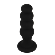 Carregar imagem no visualizador da galeria, Plug anal preto com 4 bolas - Scott - Black&Silver