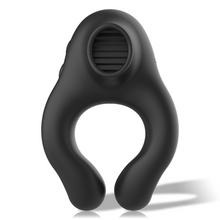 Carregar imagem no visualizador da galeria, Anel vibratório para pénis - Cock ring - Vibrating and licking - Black & Silver