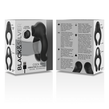 Carregar imagem no visualizador da galeria, Anel vibratório para pénis - Cock ring - Vibrating and licking - Black & Silver