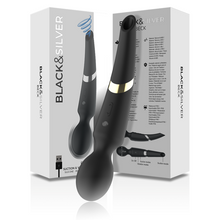 Carregar imagem no visualizador da galeria, Estimulador / varinha com vibração e sucção - Beck - Black&Silver