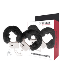 Carregar imagem no visualizador da galeria, Algemas de metal com pelo preto - Black furry handcuffs - Darkness