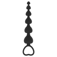 Carregar imagem no visualizador da galeria, Tira anal com 6 corações - Mila anal heart beads - Black& Silver