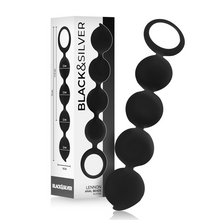 Carregar imagem no visualizador da galeria, Tira com 4 bolas anais pretas - Lennon - Black&Silver