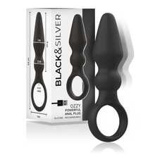 Carregar imagem no visualizador da galeria, Plug anal com vibração - Ozzy - Black&Silver