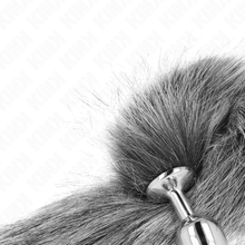 Carregar imagem no visualizador da galeria, Plug anal metálico com cauda de raposa cinzenta - S - Kink