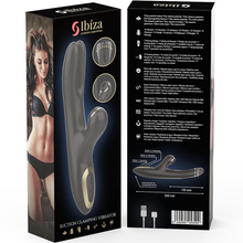 Carregar imagem no visualizador da galeria, Vibrador vaginal com movimento interno e estimulador de clitóris com ondas de pressão - Suction clamping vibrator