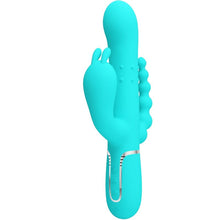 Carregar imagem no visualizador da galeria, Vibrador 4 em 1 - Vaginal com movimento sobe e desce + Estimulador de clitóris + Anal - Azul - Cammy - Pretty Love