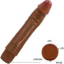 Carregar imagem no visualizador da galeria, Vibrador realístico - 23,5 cm - Dybbuk - Castanho - Bárbara