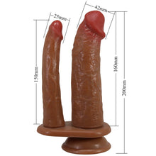 Carregar imagem no visualizador da galeria, Vibrador realístico duplo - 16,5cm e 14,5cm - Hulbert - Pretty Love