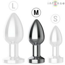 Carregar imagem no visualizador da galeria, Plug anal metálico com vibração e comando - 8.7cm - M - Intense
