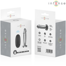 Carregar imagem no visualizador da galeria, Plug anal metálico com vibração e comando - 10cm - S - Intense