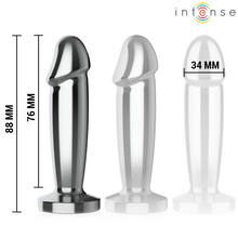 Carregar imagem no visualizador da galeria, Plug anal metálico com vibração e comando - 10cm - S - Intense
