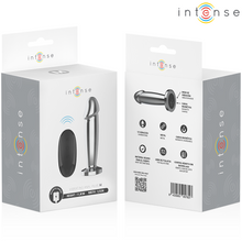 Carregar imagem no visualizador da galeria, Plug anal metálico com vibração e comando - 11.8cm - M - Intense