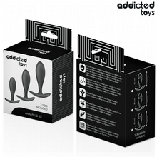 Carregar imagem no visualizador da galeria, Conjunto de 3 plugs anais pretos - Anal plug set - Addicted Toys