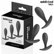 Carregar imagem no visualizador da galeria, Conjunto de 3 plugs anais pretos - Anal plug set - Addicted Toys
