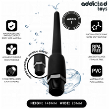Carregar imagem no visualizador da galeria, Duche anal preto para adaptar na mangueira do chuveiro - Modelo 1 - Universal anal cleaner - Addicted toys