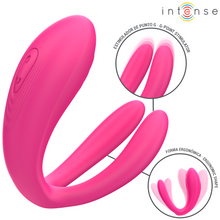 Carregar imagem no visualizador da galeria, Vibrador duplo - para casal - com estimulador vaginal e clitóris e comando - Julia - Intense