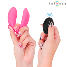 Carregar imagem no visualizador da galeria, Vibrador duplo - para casal - com estimulador vaginal e clitóris e comando - Julia - Intense