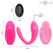 Carregar imagem no visualizador da galeria, Vibrador duplo - para casal - com estimulador vaginal e clitóris e comando - Julia - Intense