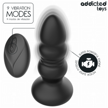 Carregar imagem no visualizador da galeria, Plug anal com comando, vibração, movimento sobe e desce e luzes LED - Up & down plug with LED lights