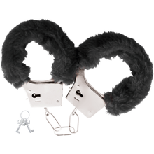 Carregar imagem no visualizador da galeria, Algemas de metal com pelo preto - Black furry handcuffs - Darkness