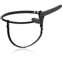 Carregar imagem no visualizador da galeria, Strap-on Duplo com vibração - Preto - 15cm - Silicone vibrating double strap-on - Fetish Submissive